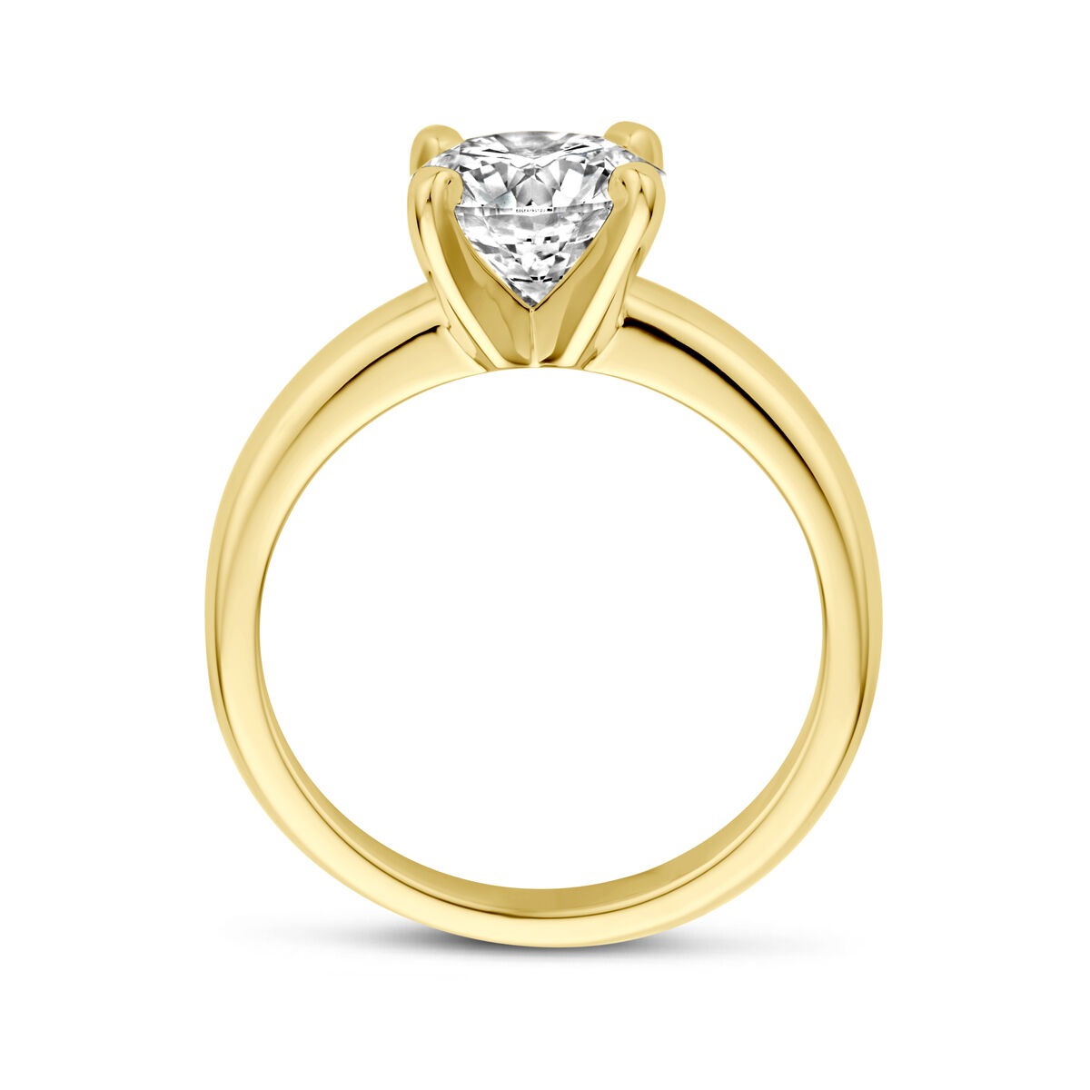 14K Gelbgoldring mit Labor-Diamant 2,00ct