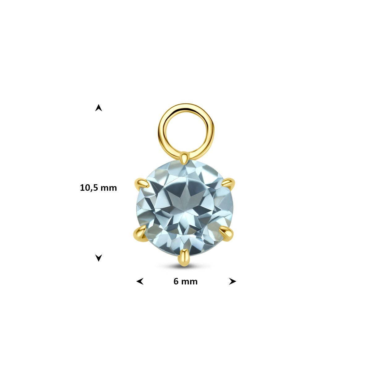Ohrringanhänger aus 14 Karat Gelbgold mit blauem Topas