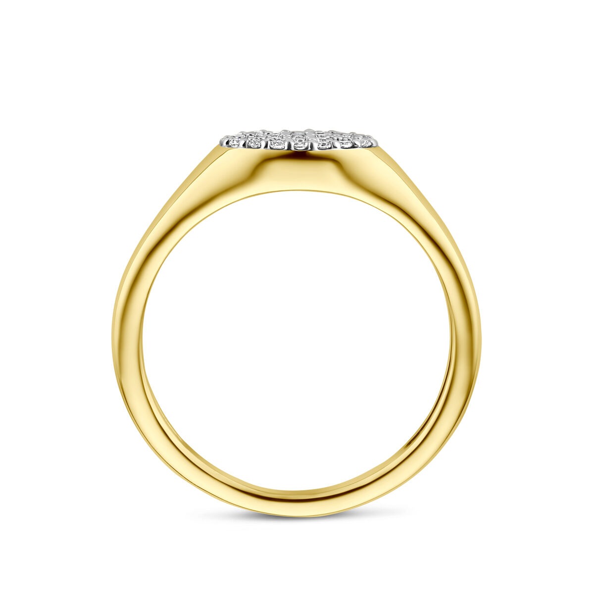 14K Gelbgoldring mit Labor-Diamant