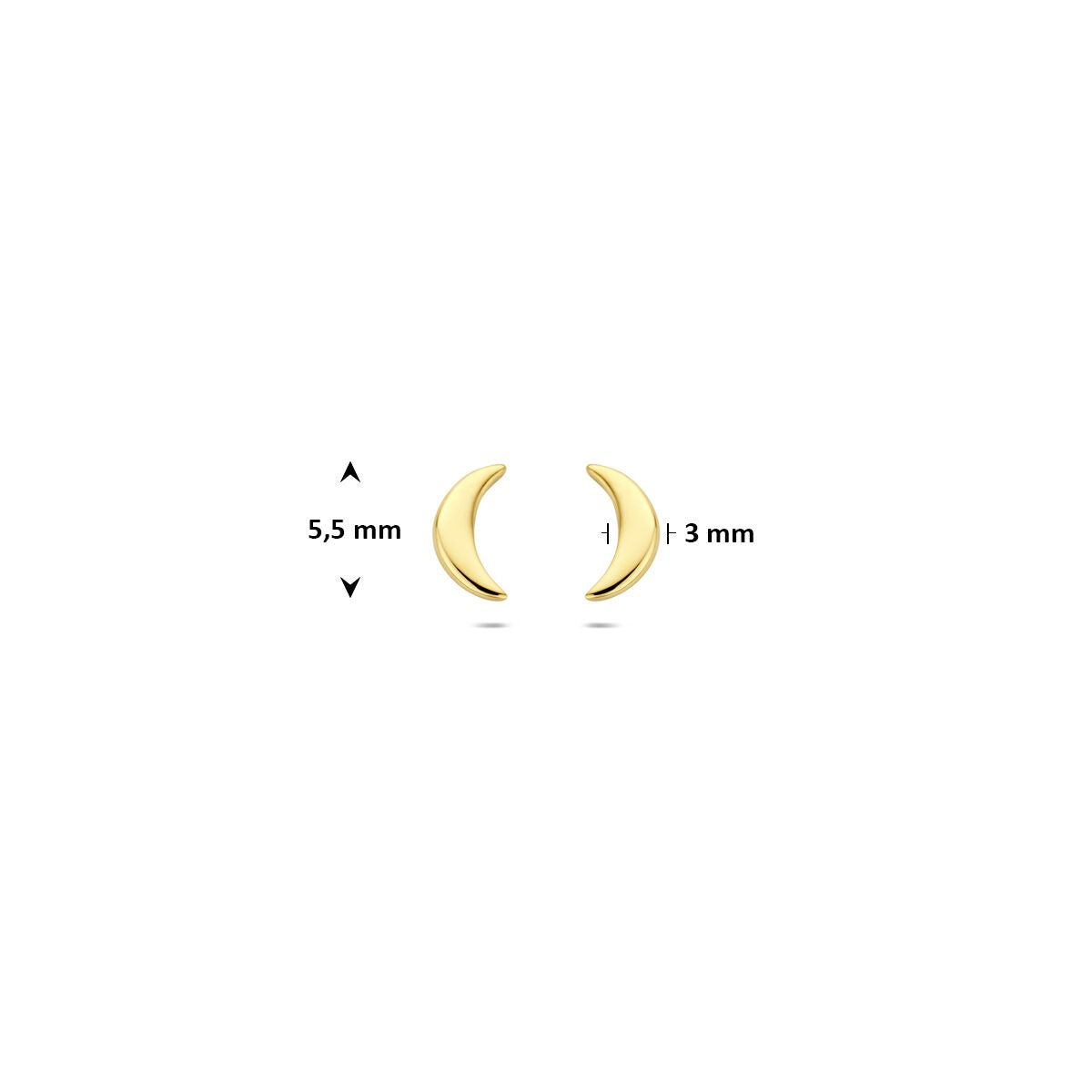 14 Karat Gelbgold-Ohrstecker in Mondform – subtil und symbolisch