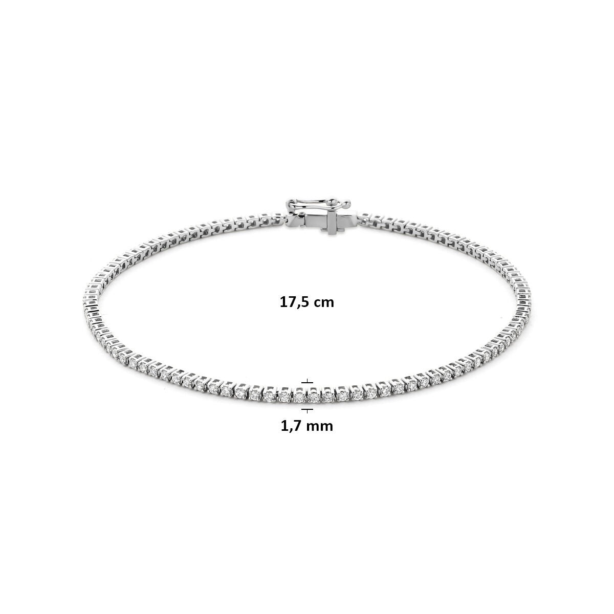 14k Weißgold Tennisarmband mit im Labor gezüchtetem Diamanten
