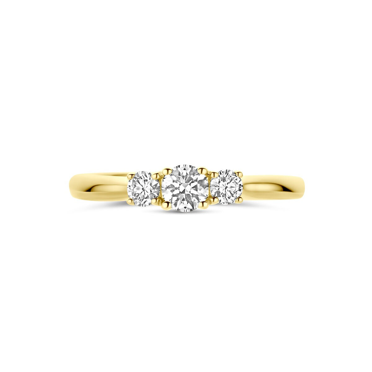 14k Gelbgoldring mit 0,45ct Labor-Diamant