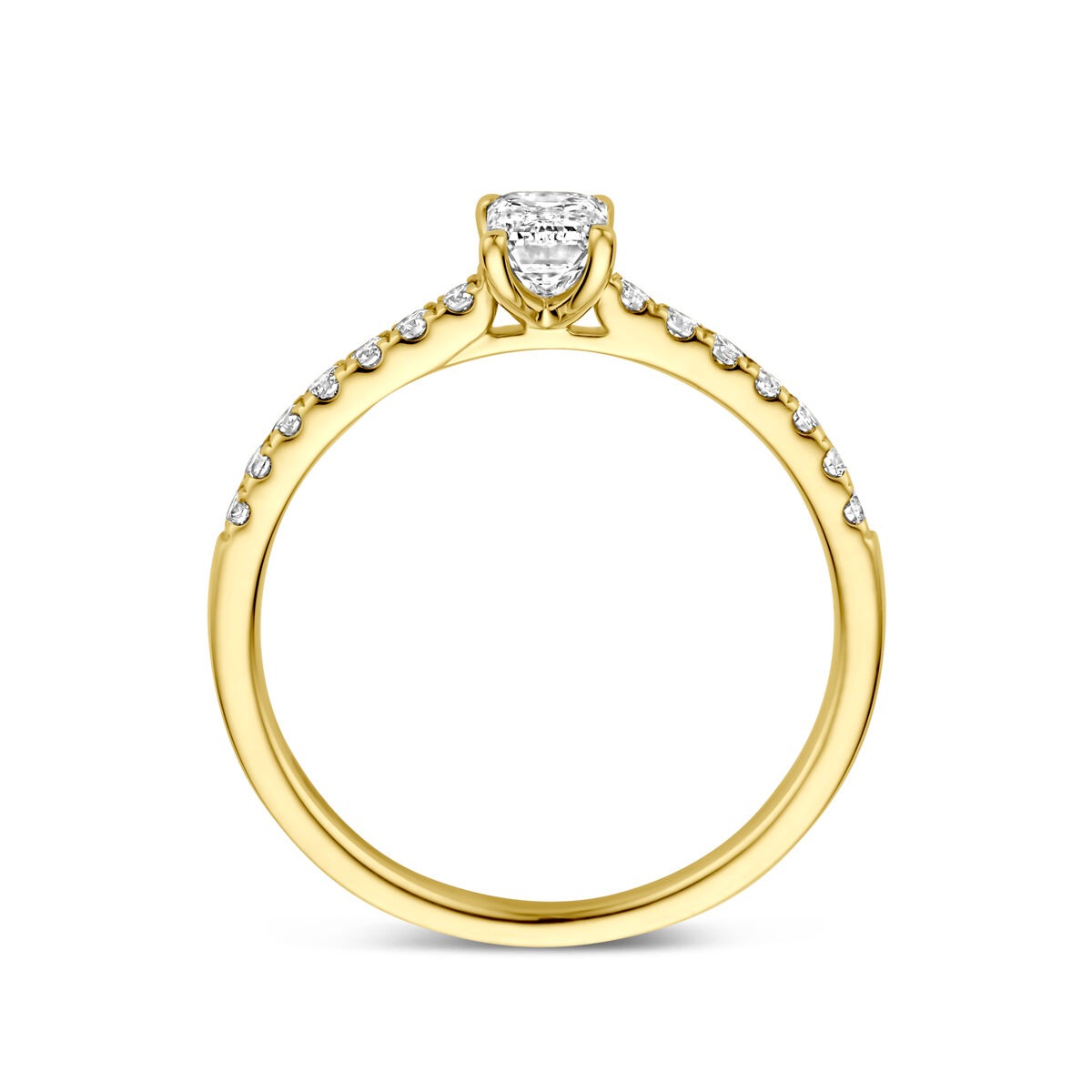 Goldring 14k mit im Labor gezüchtetem Diamanten – Smaragdschliff