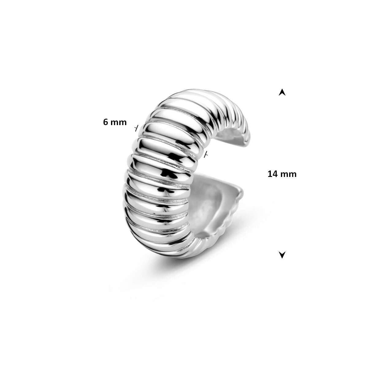 Rhodinierter Silber-Ohr-Cuff für Damen