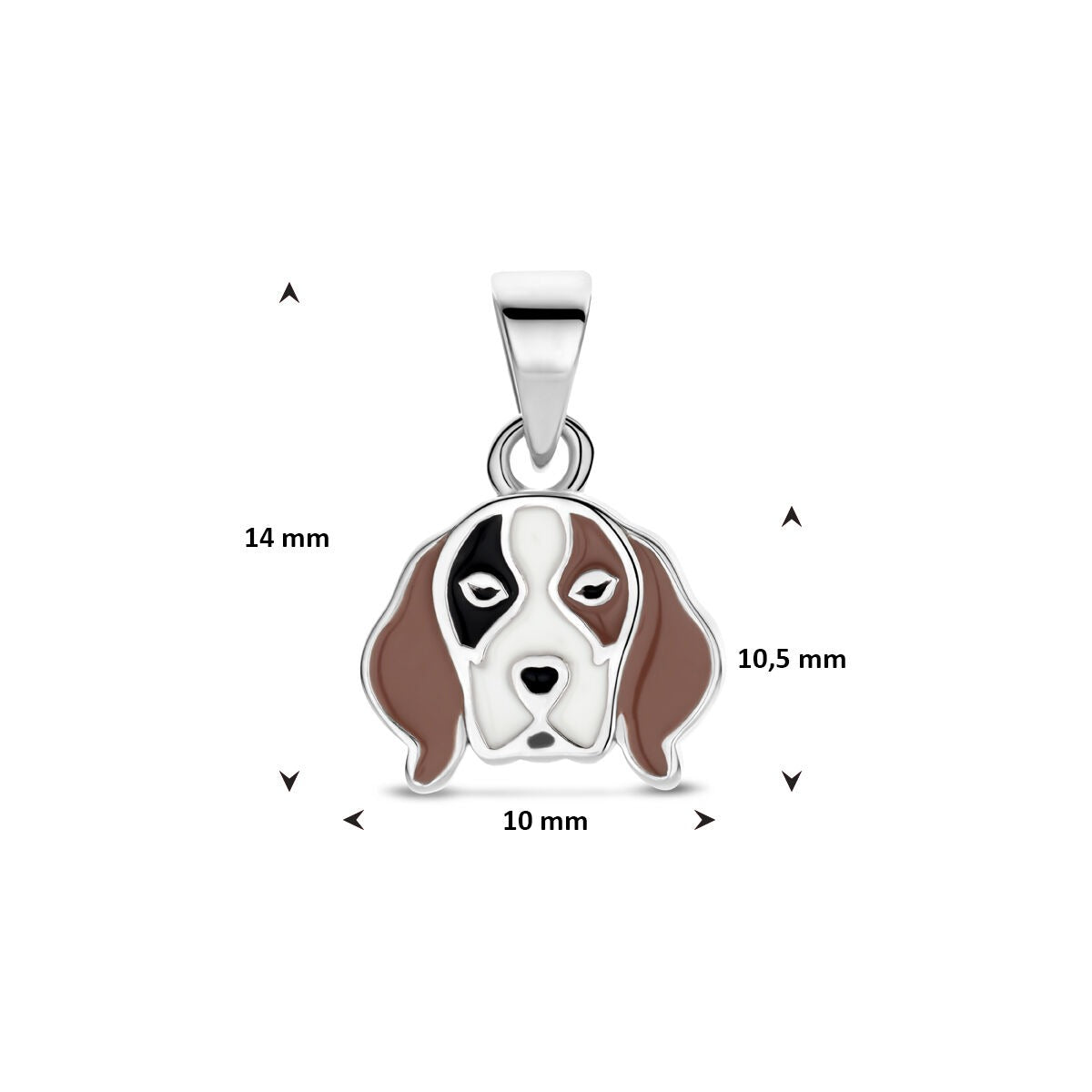 Silber Kinderanhänger Hund rhodiniert 14mm
