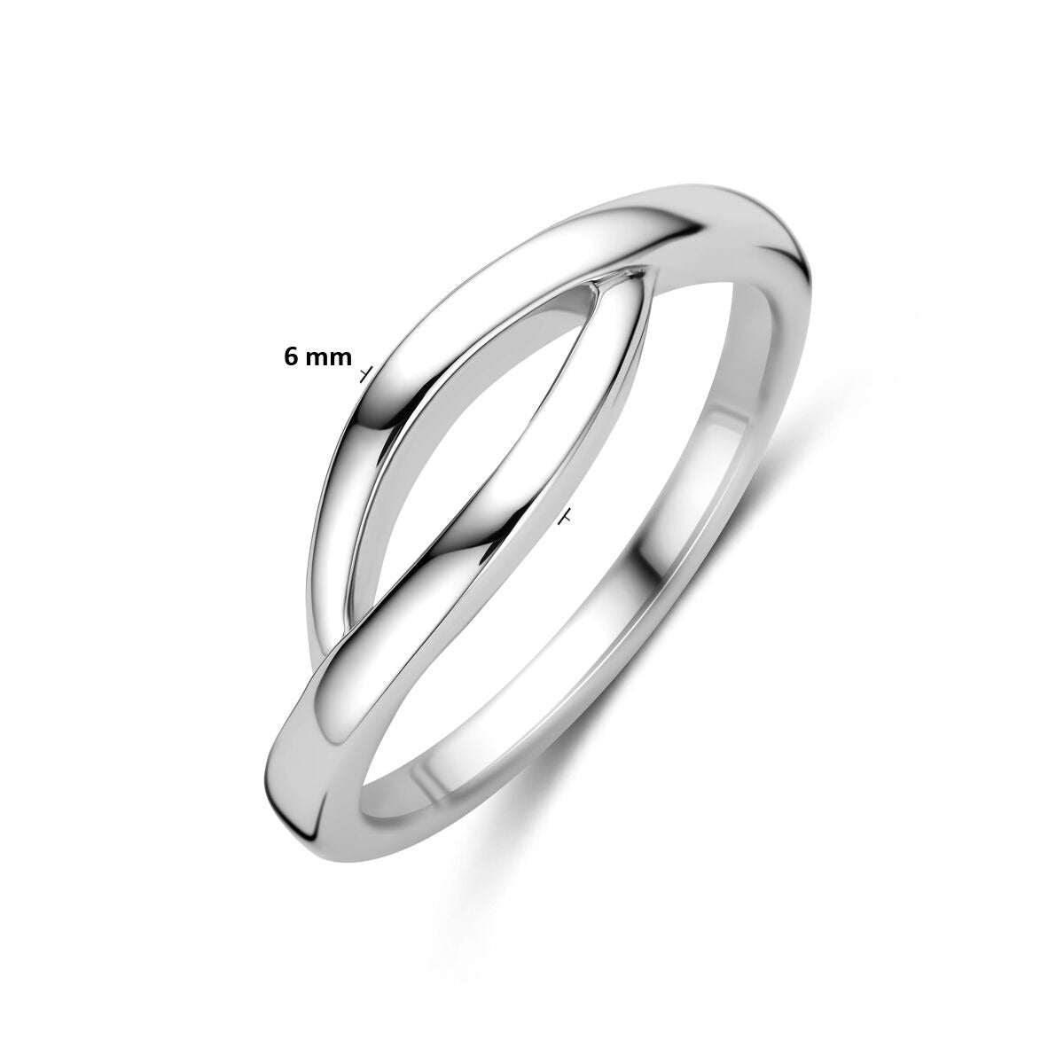 Rhodinierter Damenring aus Silber – 6 mm breit