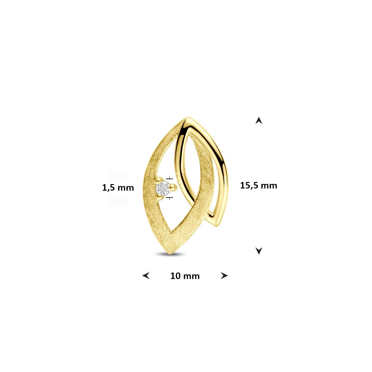 Goldanhänger mit Diamant 14k 0.02ct h si 15,5 mm
