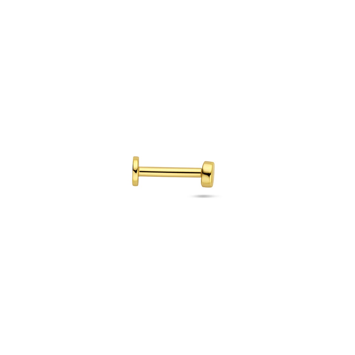 Vergoldetes Silber-Flatback-Piercing in runder Form