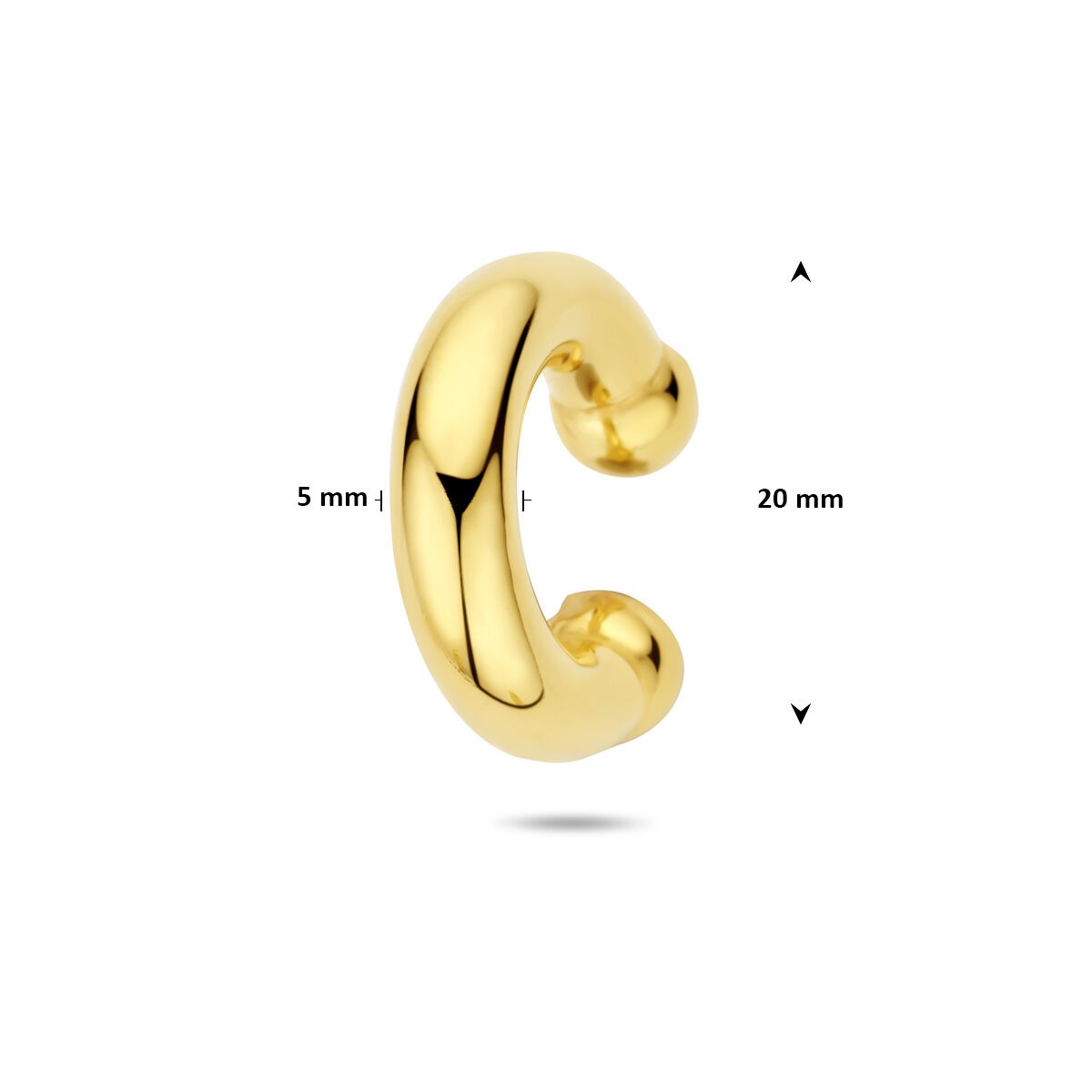 Vergoldete 925er Sterlingsilber-Ohrmanschette 20 x 5 mm