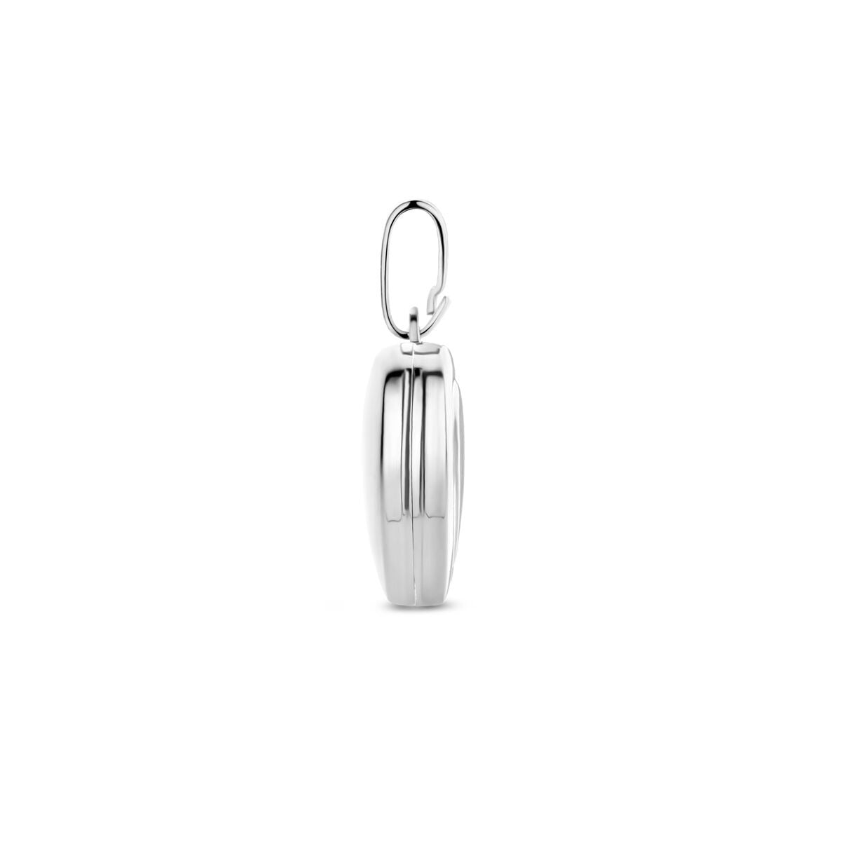 Silbernes herzförmiges Medaillon – rhodiniertes 925er Silber