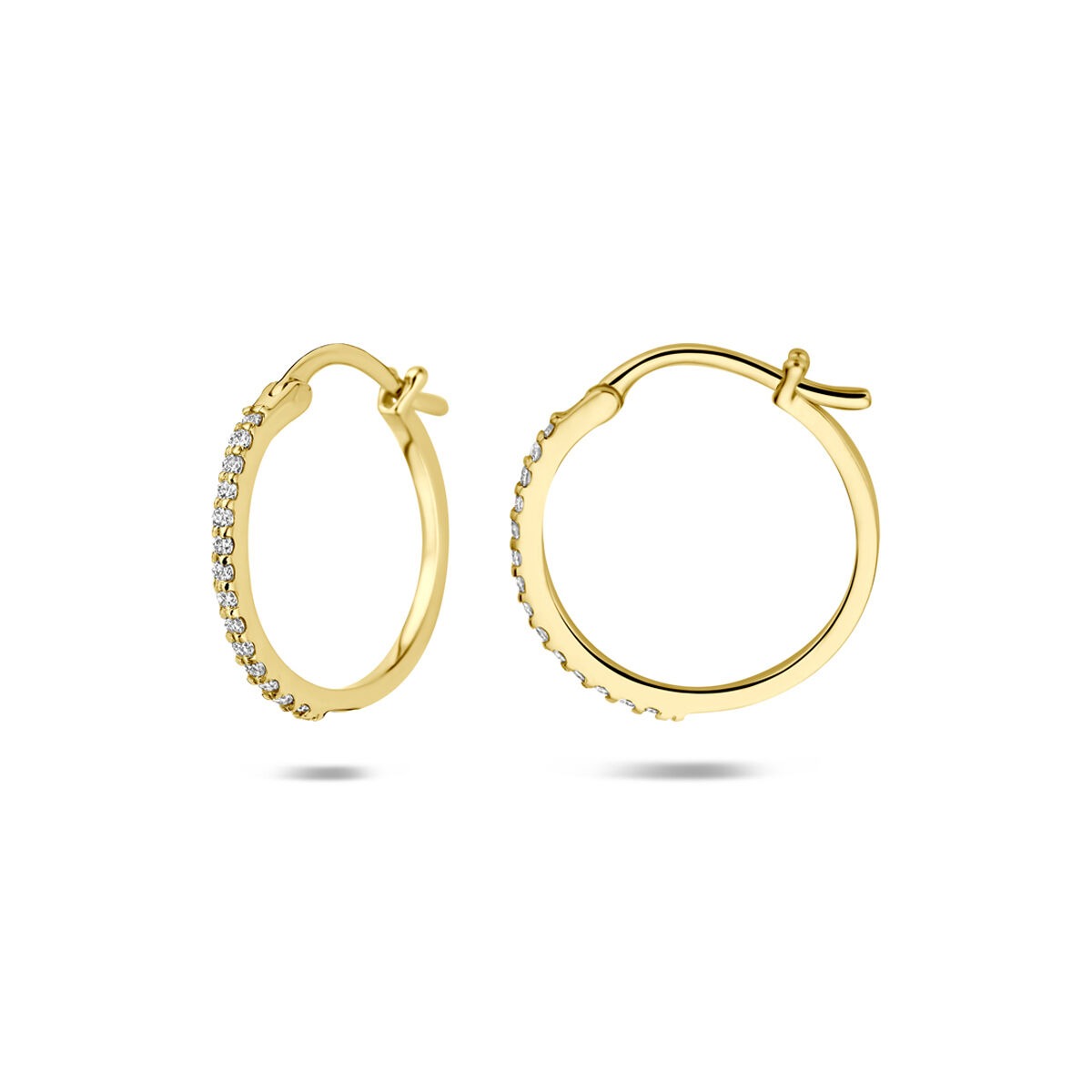 14k Gelbgold-Ohrringe mit Lab Grown Diamant 0,15 ct