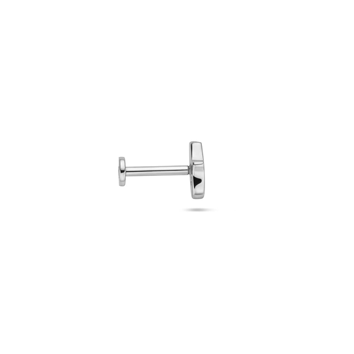 Silberner Flat Back Piercing Hand der Fatima – rhodiniert 925 mit Zirkonia