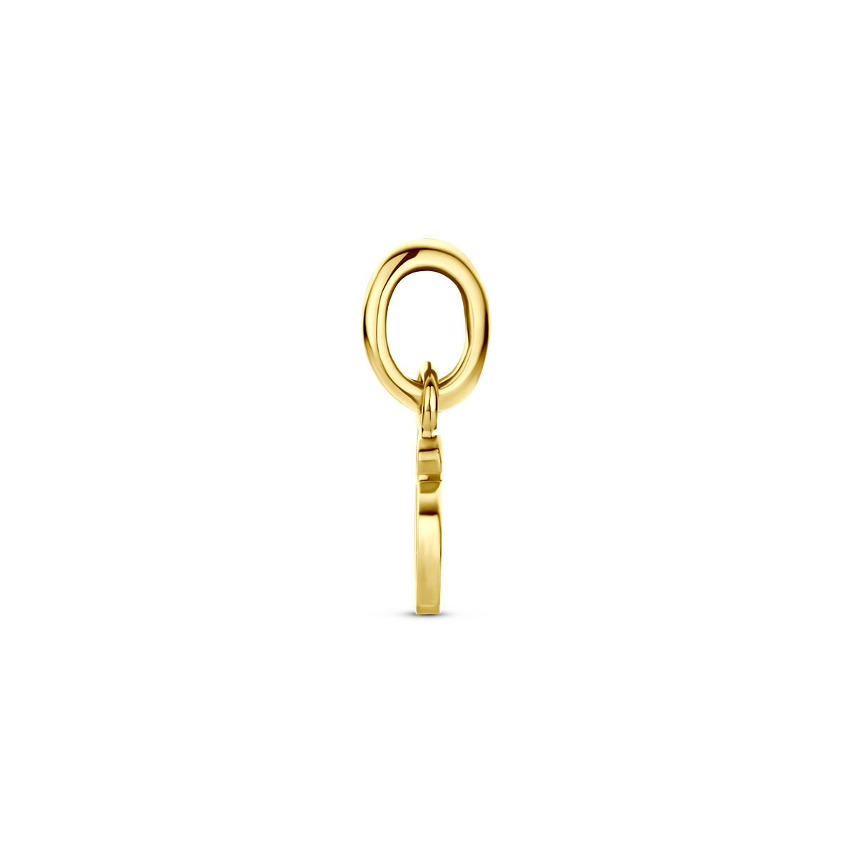 9k Geelgouden lieveheersbeestje hanger met emaille