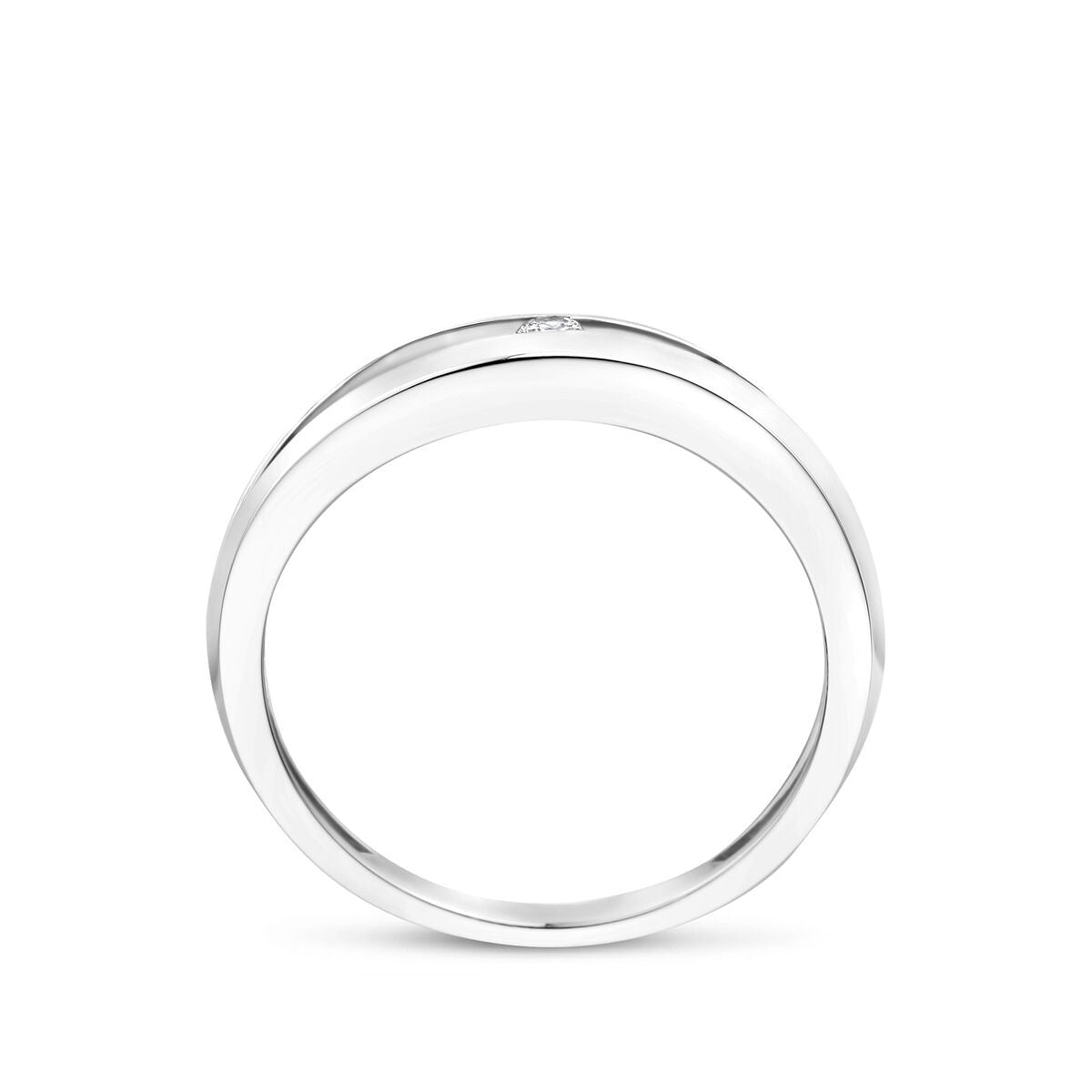 Damenring aus Silber mit im Labor gewachsenem Diamanten – 6 mm breit