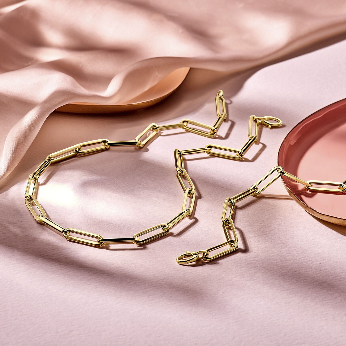9 Karat Gold Büroklammer-Kette – 45 cm