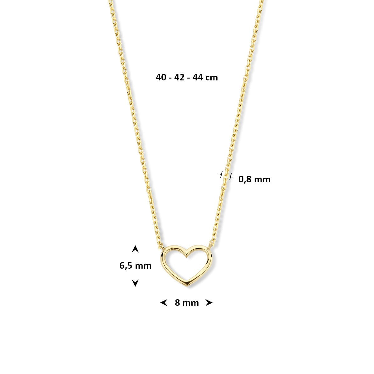 9 Karat Gelbgold Halskette mit Herzanhänger