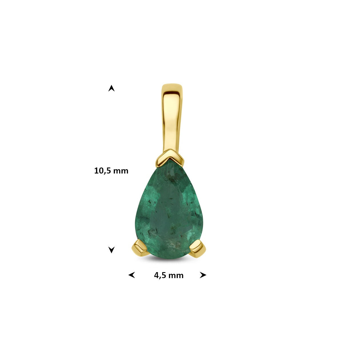 14k Gelbgoldanhänger mit Smaragd