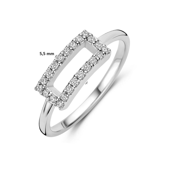 Rhodinierter Ring aus 925er Silber mit Zirkonia