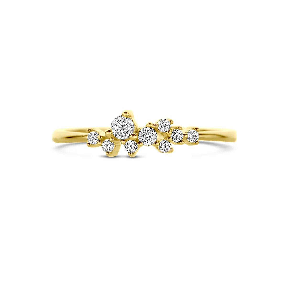 9K Gelbgold-Damenring mit Zirkonia – brillant und raffiniert