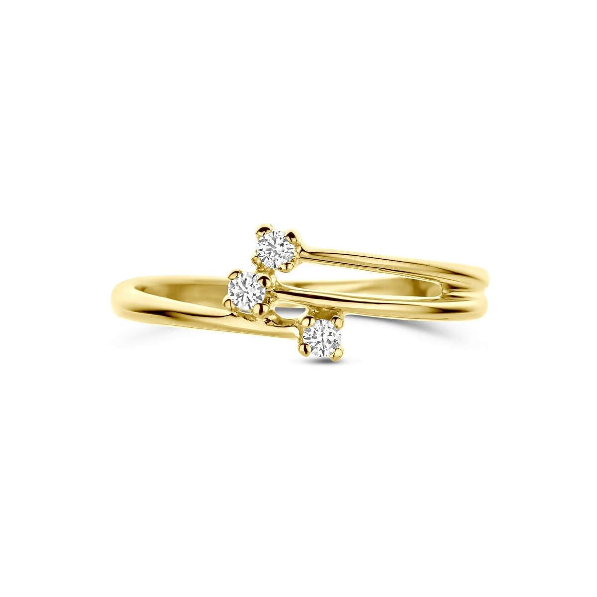 Goldener Damenring mit Zirkonia – 14k Gelbgold