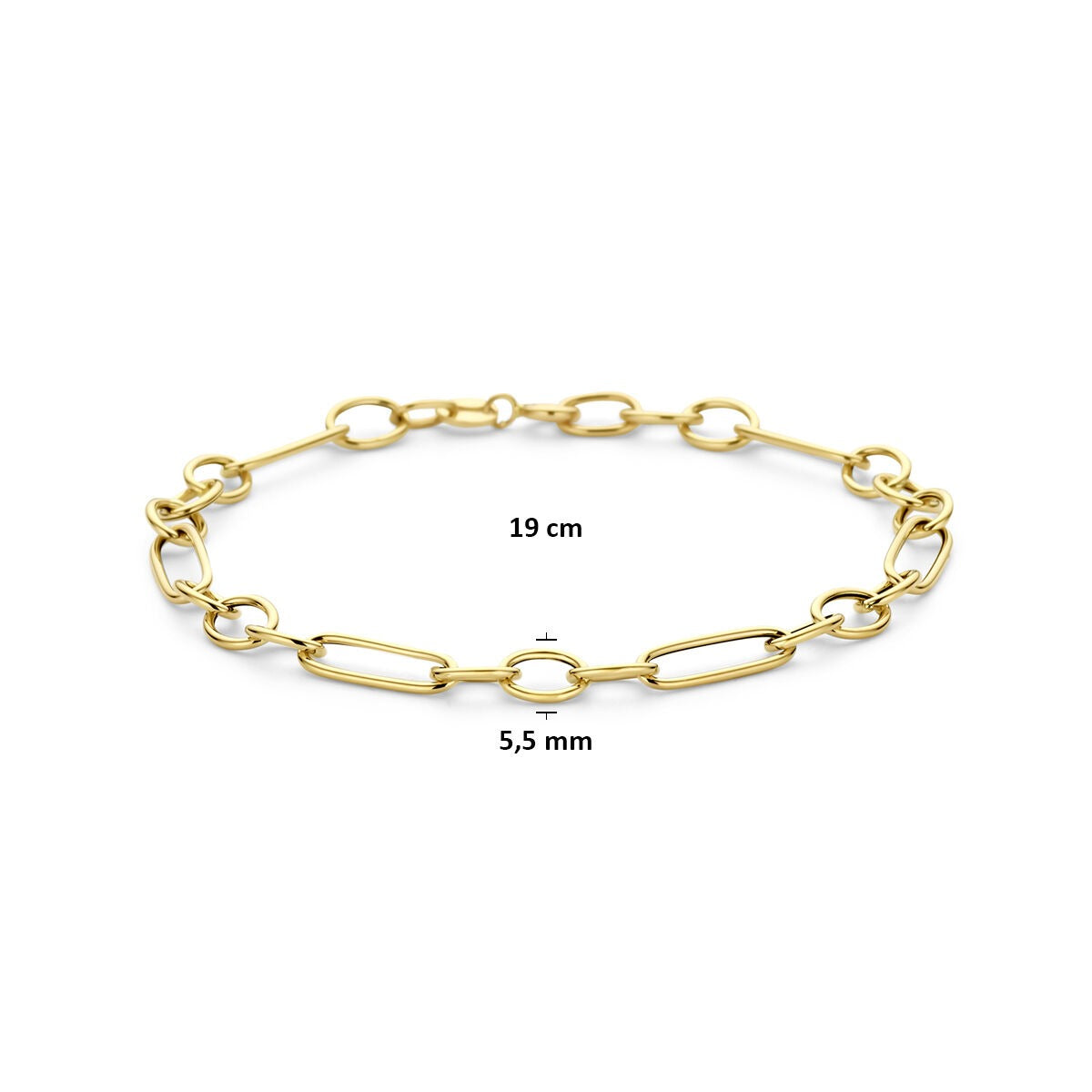 14k Gelbgold Ankerkettengliederarmband