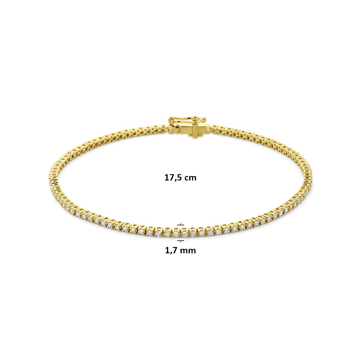 14k Gold Tennisarmband mit im Labor gezüchteten Diamanten