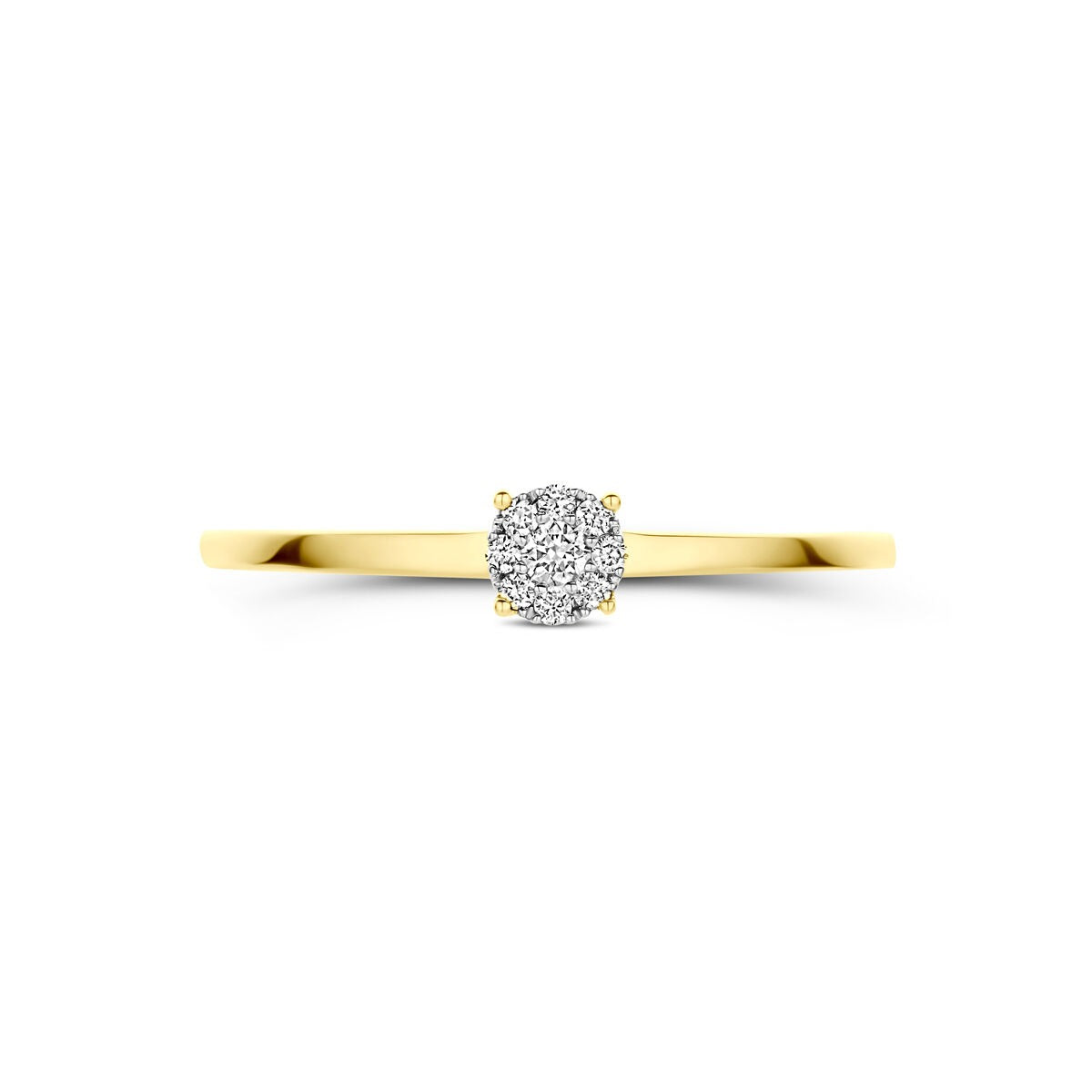 14k Bicolor-Goldring mit Diamant 0,06ct