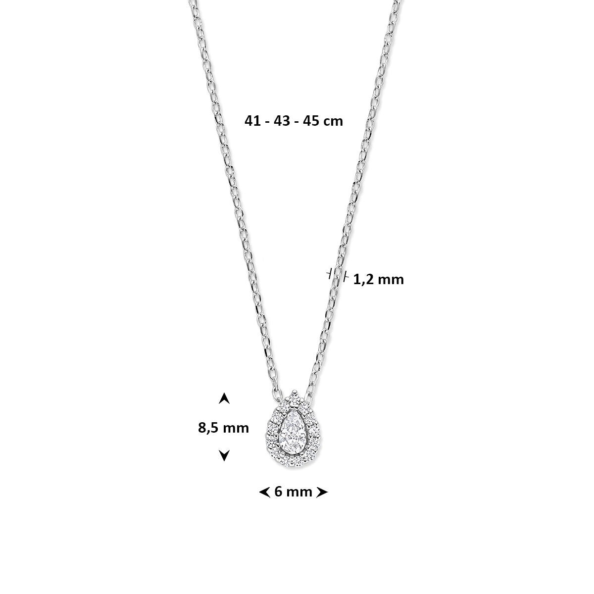 Silberkette mit Zirkonia – rhodiniertes 925er Silber