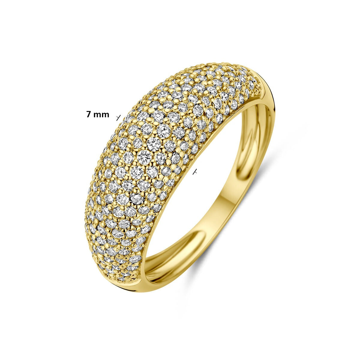 14k Gelbgoldring mit im Labor gezüchtetem Diamant