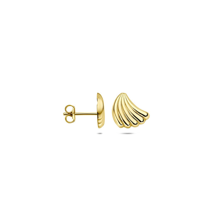 9k Geelgouden oorknoppen 7 x 6 mm