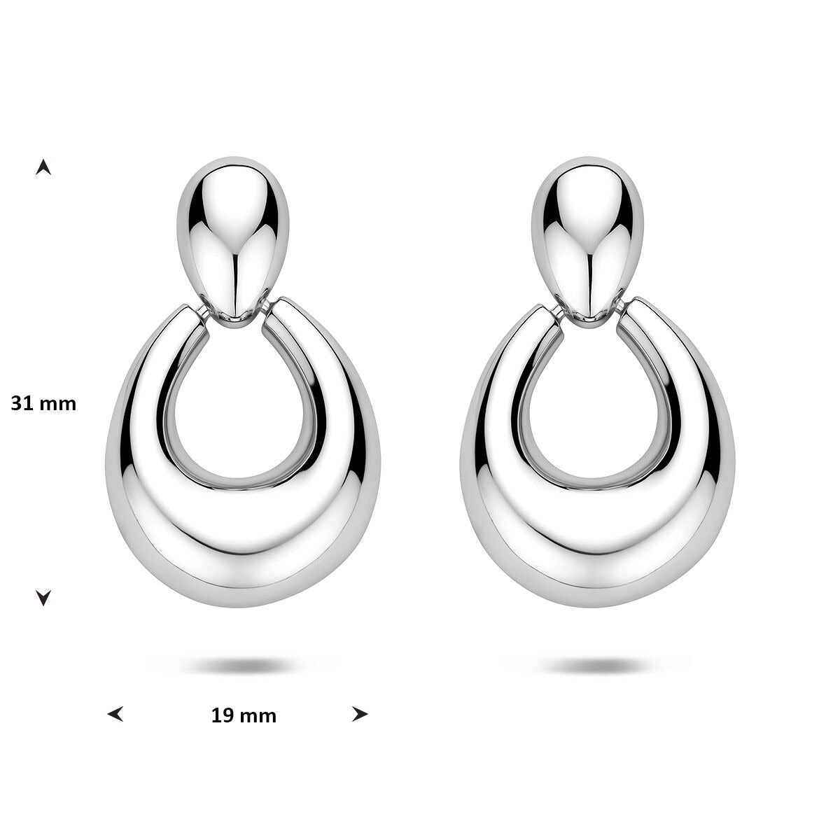 Rhodinierte Silberohrringe – elegante Damenohrringe mit raffinierter Linienführung