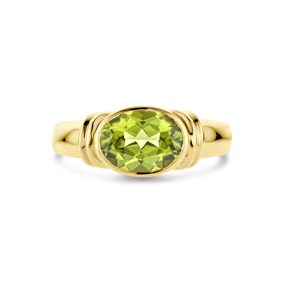 Goldener Damenring – 14k mit ovalem Peridot