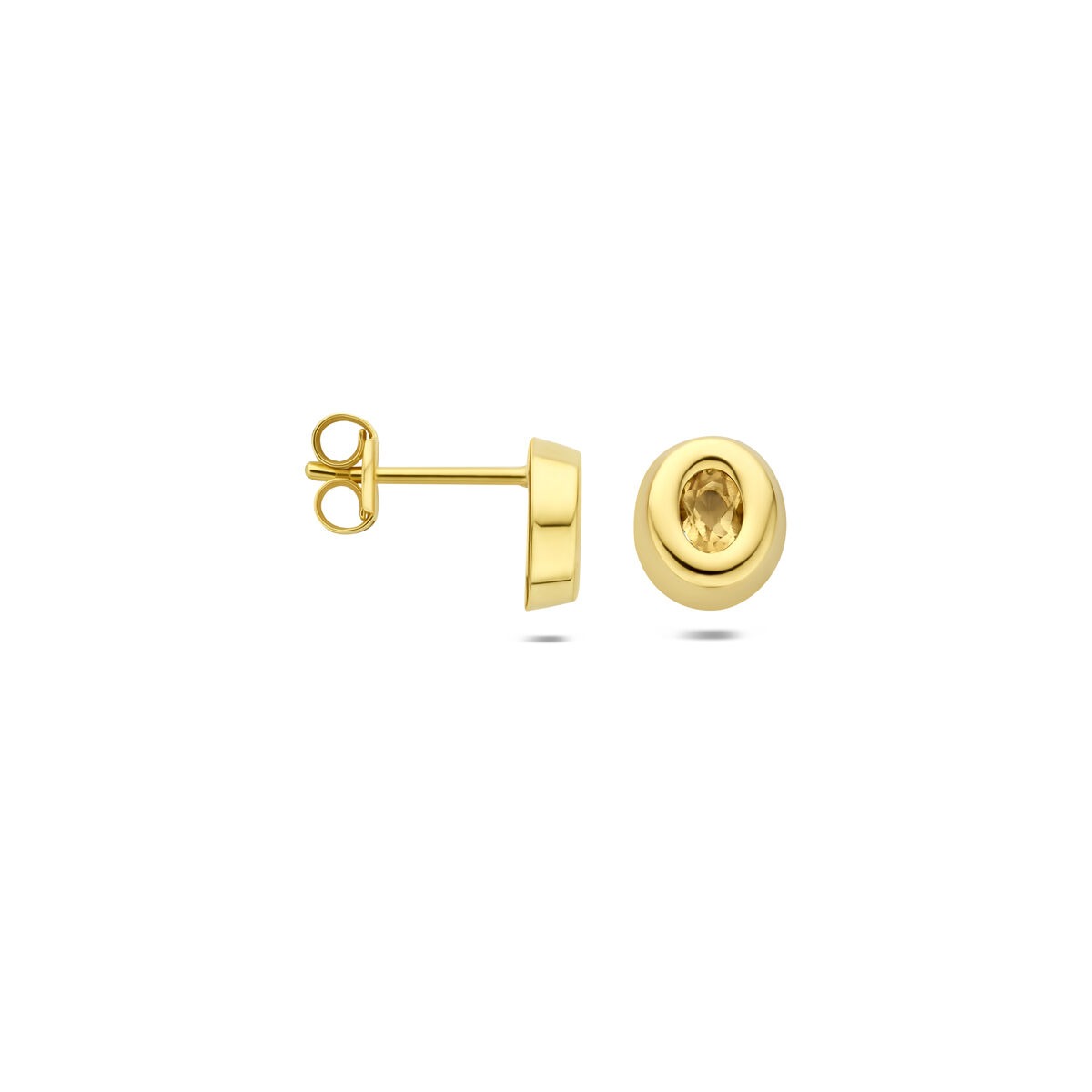 9 Karat Gelbgold Ohrstecker mit Citrin