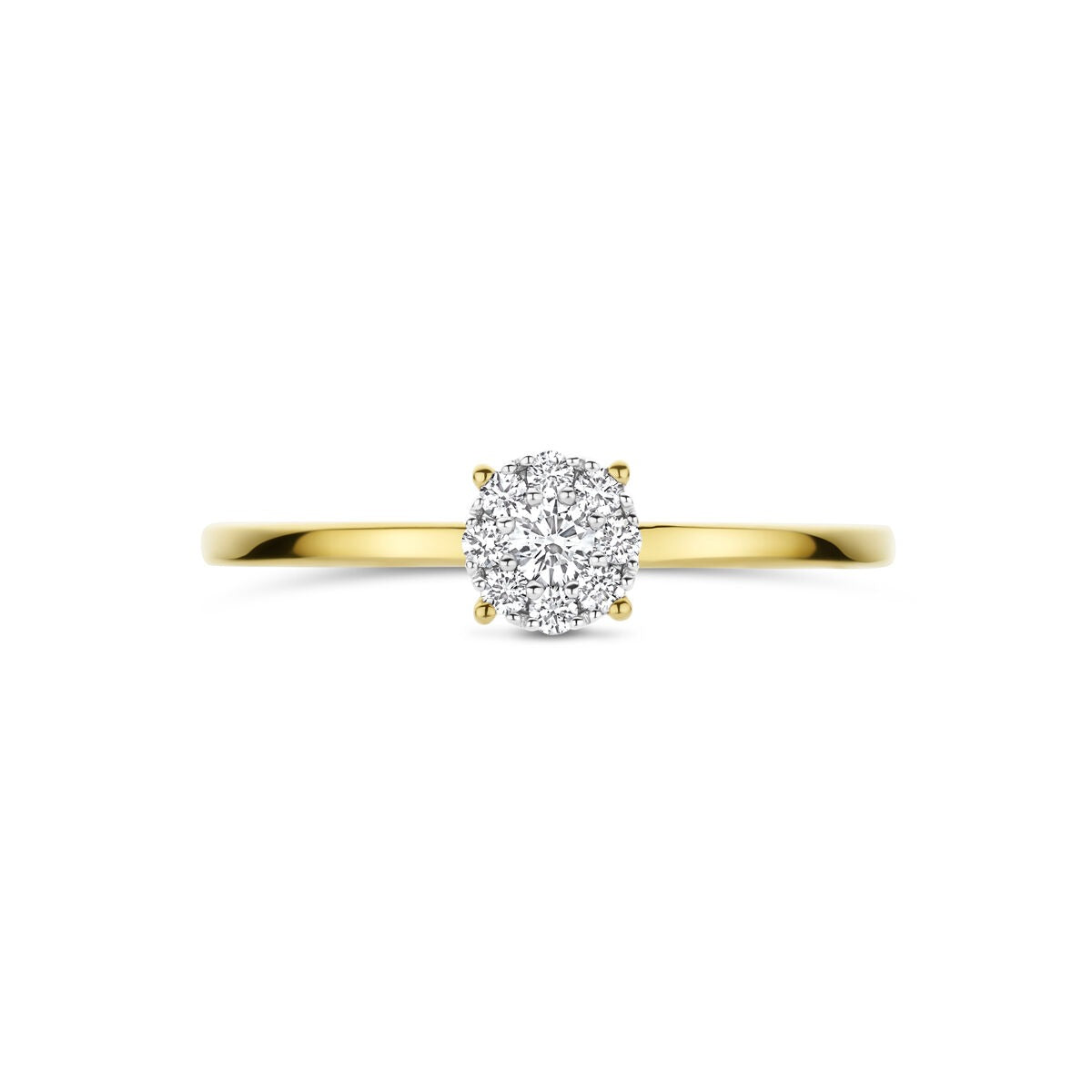 14k Bicolor Damenring mit Diamant – 0.13 ct