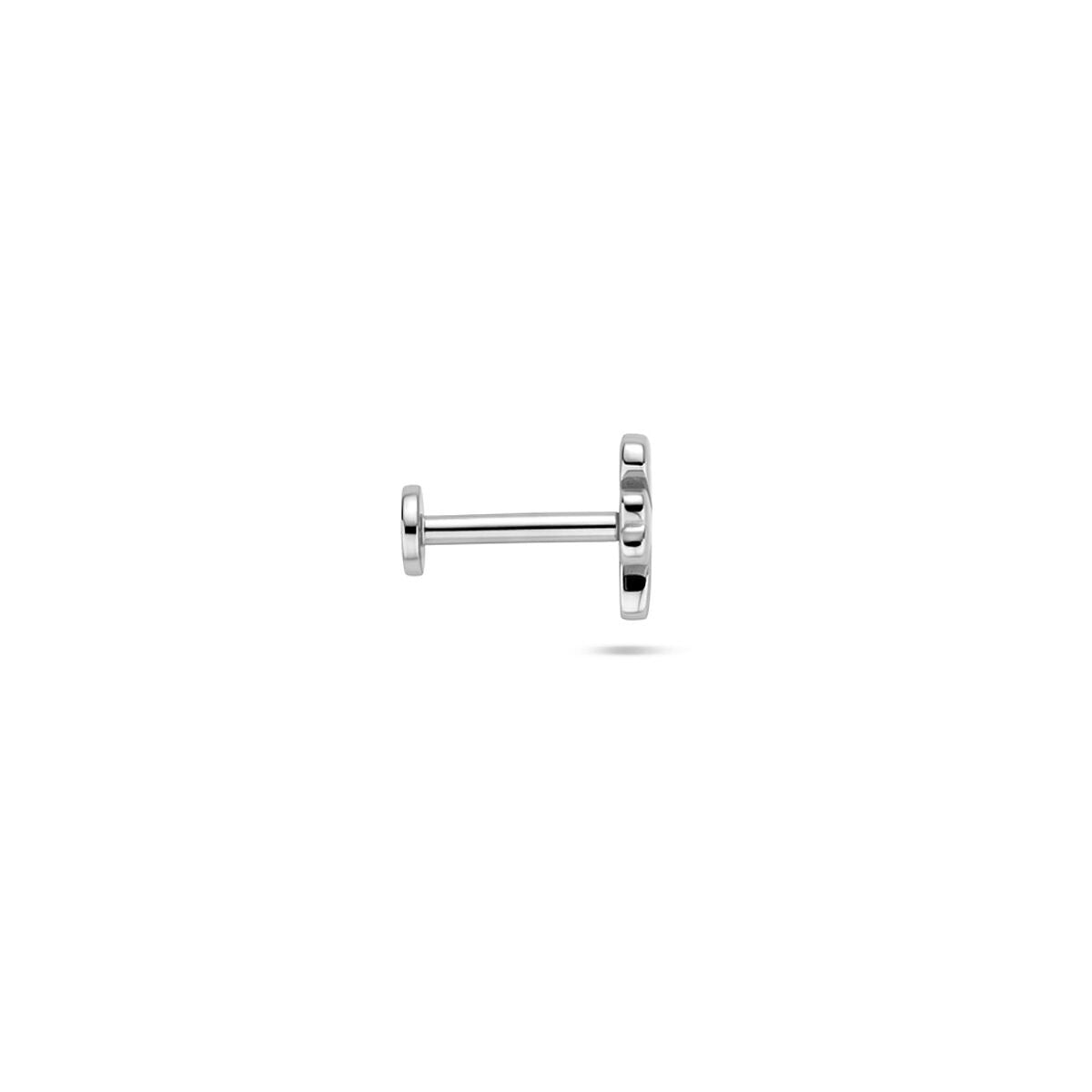 Silberner Flat Back Piercing Kleeblatt – rhodiniert 925