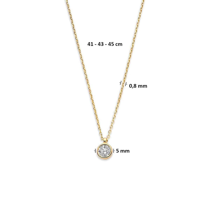 9k Geelgouden collier met zirkonia