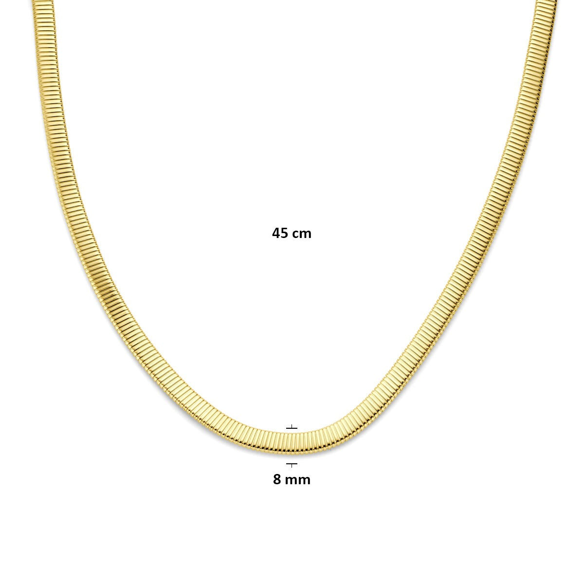 14k Gelbgoldkette mit Tubogas-Gliederung