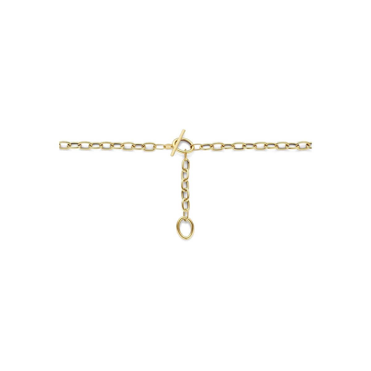 14k Geelgouden Y-collier met ankerschakel