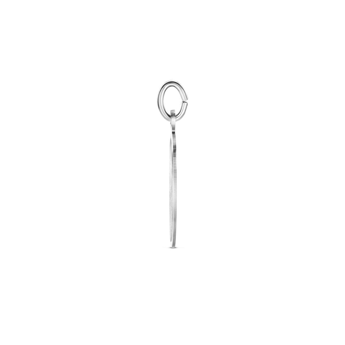 Ovale Gravur-Halskette aus Silber – rhodiniertes 925er Silber mit matter und diamantierter Oberfläche