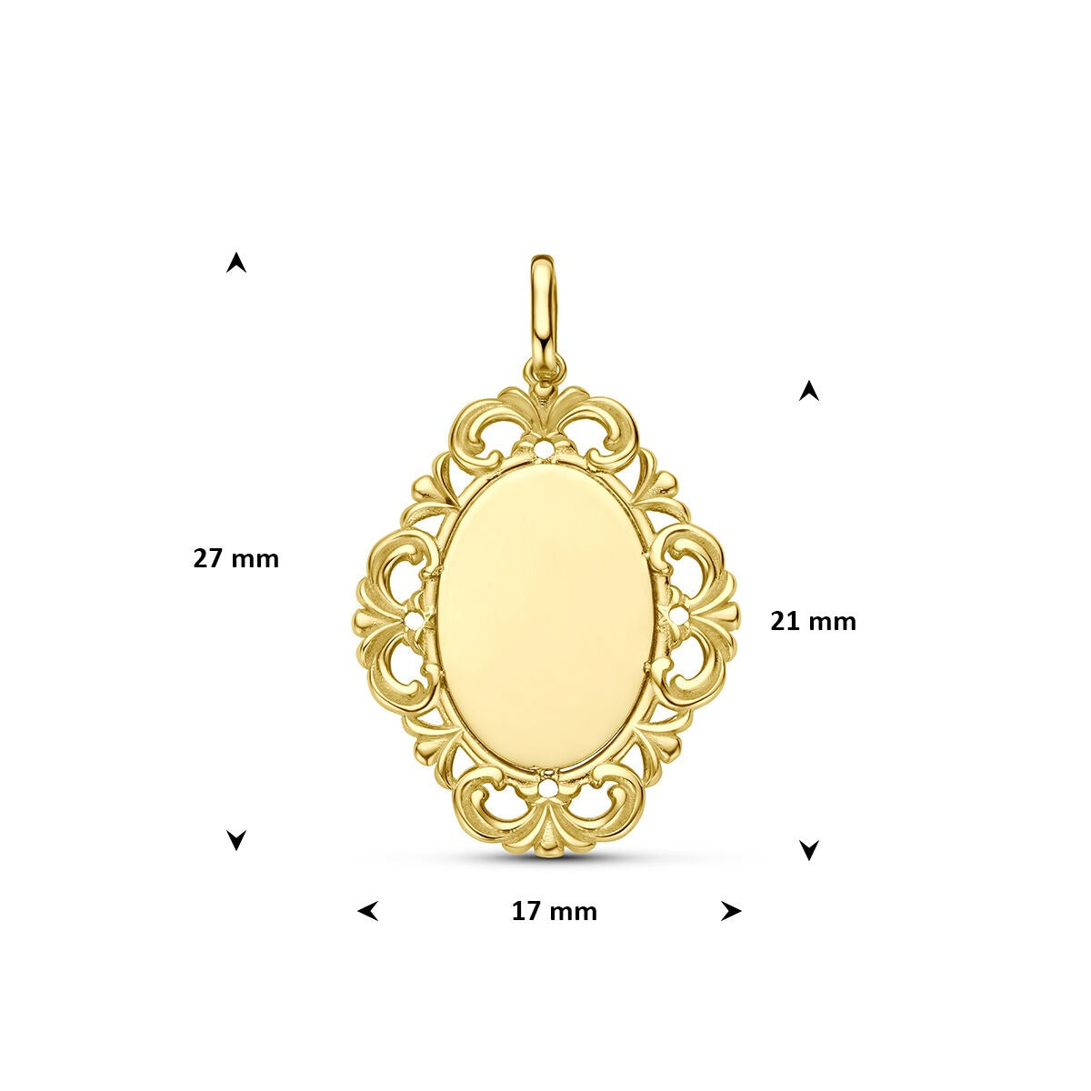9k Geelgouden graveerhanger