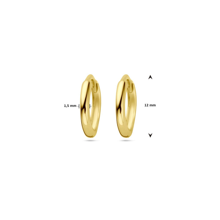 Ohrhänger 1,5 mm halbkreisförmiges Rohr aus 14-karätigem Gelbgold