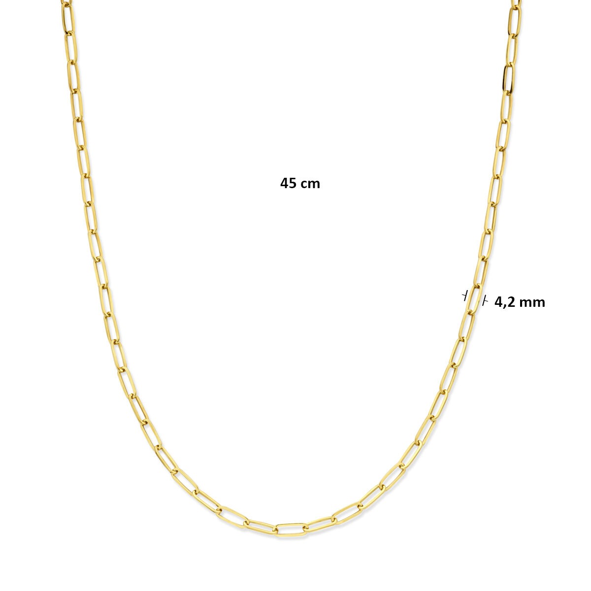 14k Gelbgoldkette mit Silberkern 45 cm