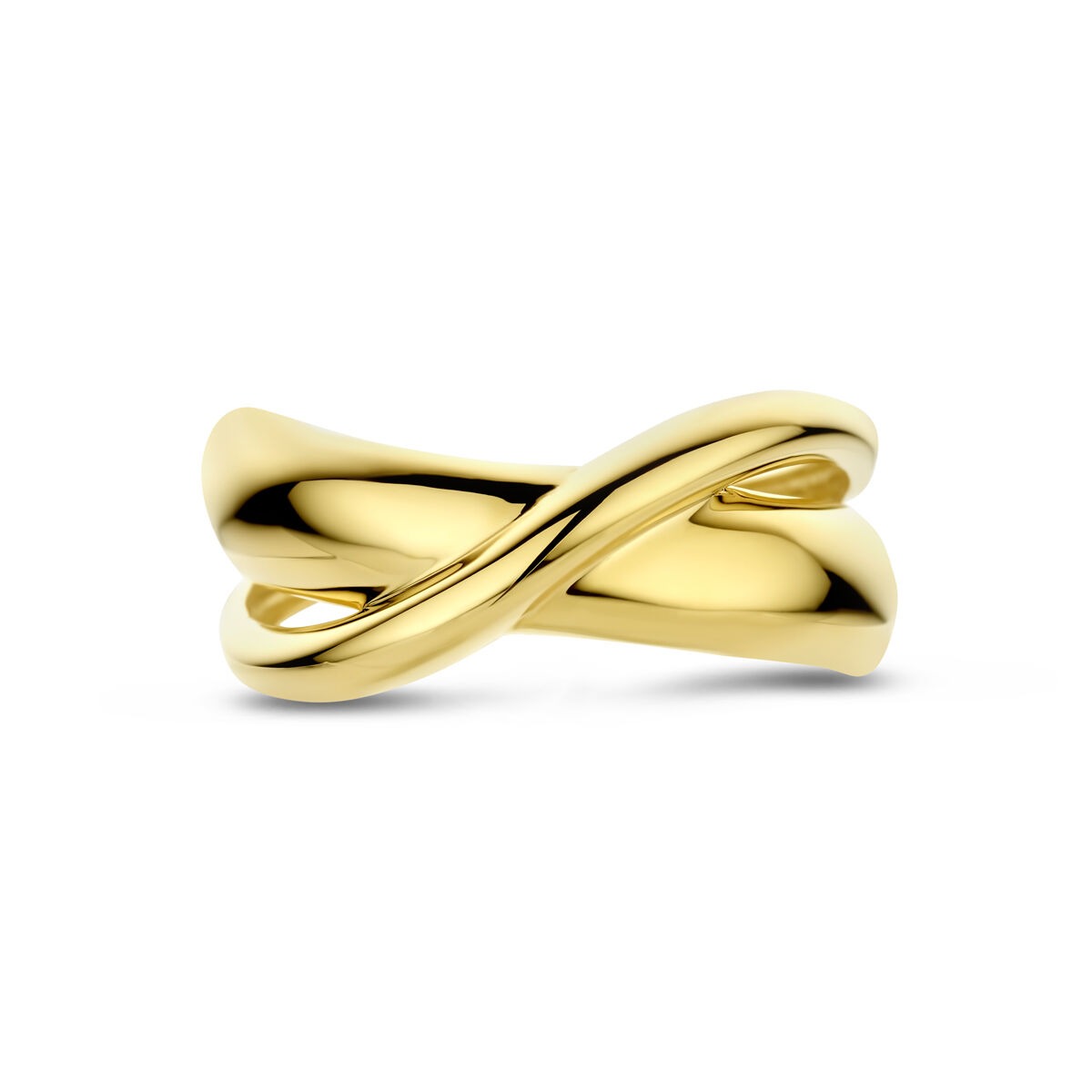 14k Gelbgold Damenring mit breiter Bandschiene von 8,5 mm