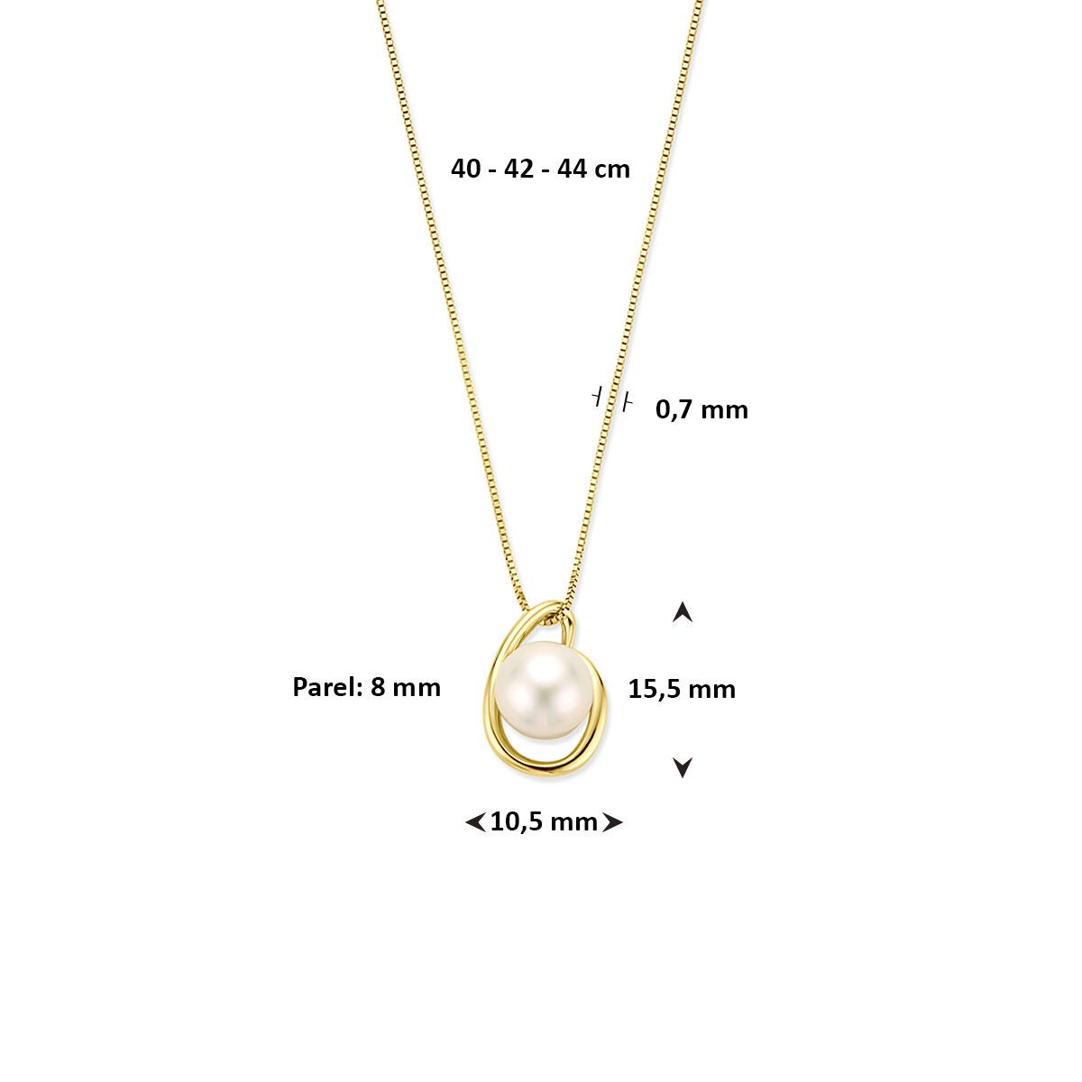 14 Karat Gelbgold Perlenkette Damen