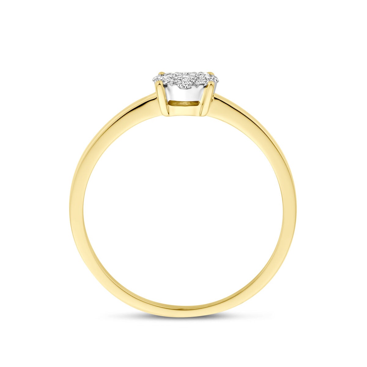 14k Bicolor Goldring mit Diamant 0,19ct