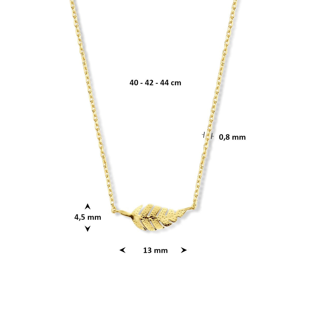 Halskette Feder 40 - 42 - 44 cm 14K Gelbgold
