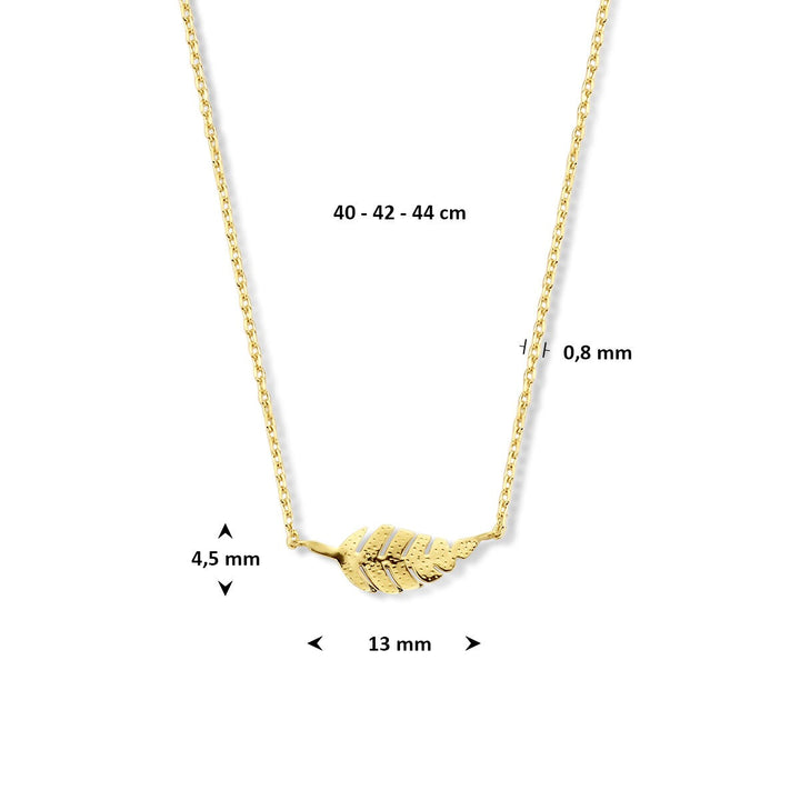 Halskette Feder 40 - 42 - 44 cm 14K Gelbgold