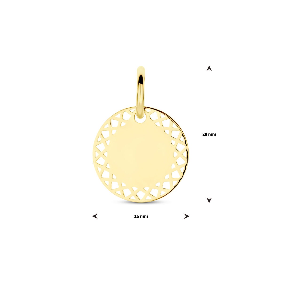 14k Gelbgold Gravur-Anhänger rund