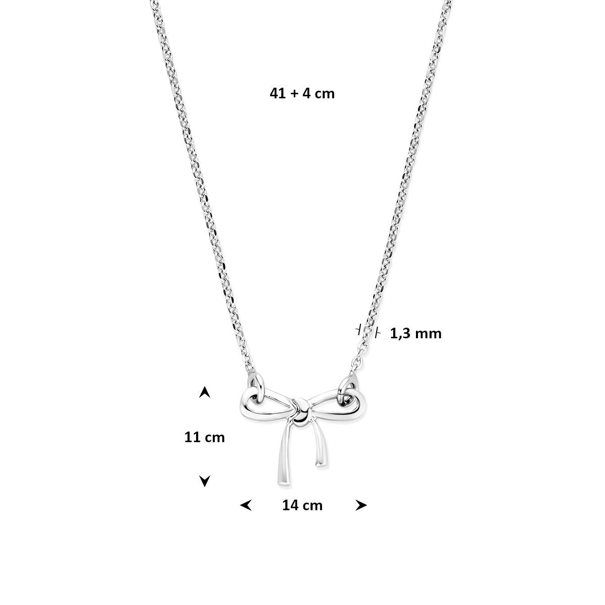 Silberkette mit Schleifenanhänger – rhodiniertes 925er Silber