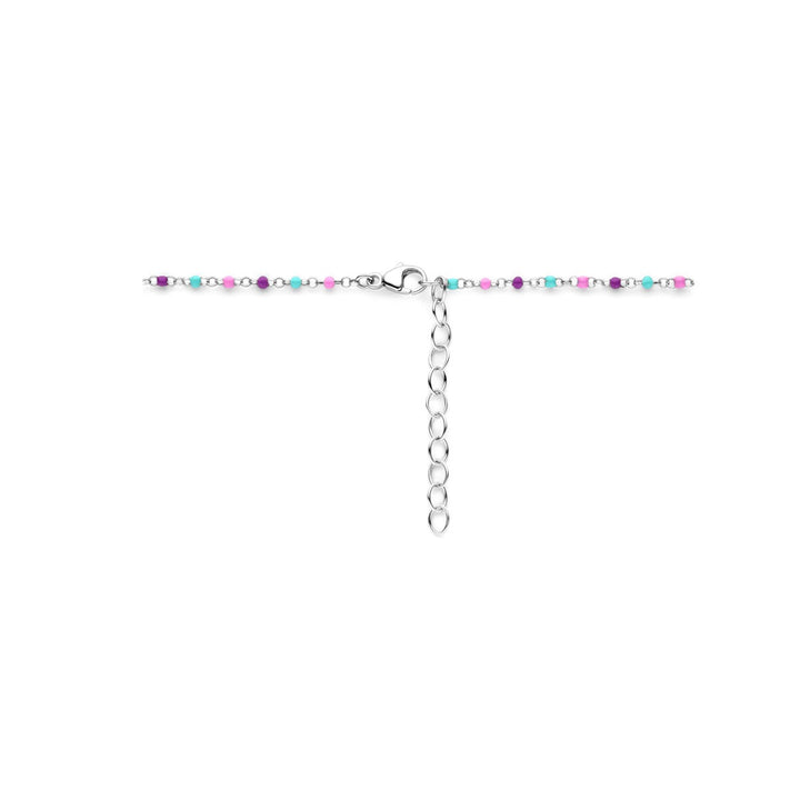 Halskette Kugeln aus farbigem Email 36 + 4 cm Silber rhodiniert
